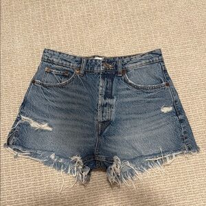 ZARA TRF HIGH RISE DENIM SHORTS
